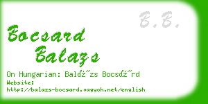 bocsard balazs business card